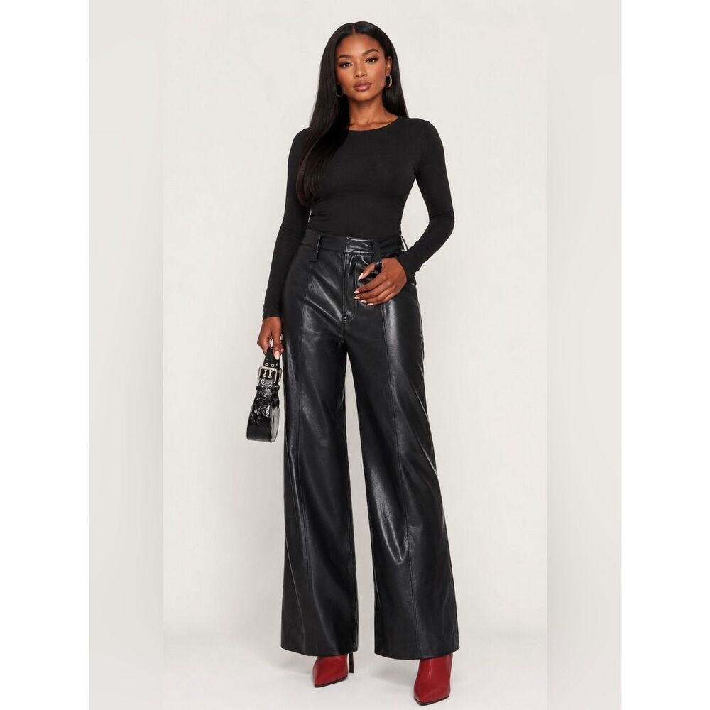 Revolve 7 For All Mankind Vegan Leather Easy Trousers